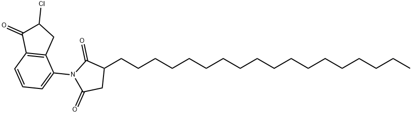 2-Chloro-4-(2,5-dioxo-3-octadecylpyrrolidin-1-yl)indan-1-one 结构式