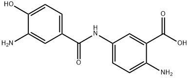 2-amino-5-[(3-amino-4-hydroxybenzoyl)amino]benzoic acid 结构式