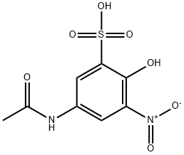 5-acetamido-2-hydroxy-3-nitrobenzenesulphonic acid Struktur