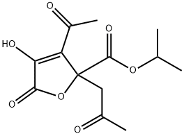 1-methylethyl 3-acetyl-2,5-dihydro-4-hydroxy-5-oxo-2-(2-oxopropyl)-2-furoate,85237-89-4,结构式