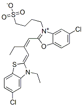 5-氯-2-[2-[(5-氯-3-乙基-2(3H)-苯并噻唑亚基)亚甲基]-1-丁烯基]-3-(4-磺丁基)苯并恶唑内翁盐, 85238-31-9, 结构式