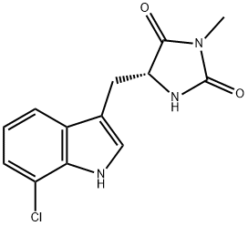 (5R)-5-[(7-氯-1H-吲哚-3-基)甲基]-3-甲基-2,4-咪唑烷二酮, 852391-19-6, 结构式