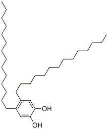 4,5-ジテトラデシル-1,2-ベンゼンジオール 化学構造式