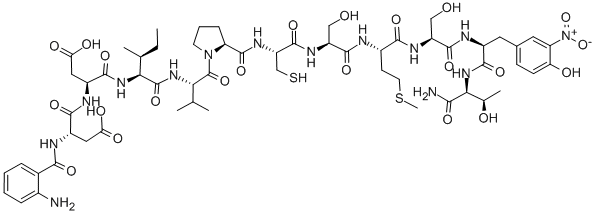 Abz-Asp-Asp-Ile-Val-Pro-Cys-Ser-Met-Ser-3-nitro-Tyr-Thr-NH2 Structure