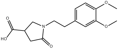 1-[2-(3,4-ジメトキシフェニル)エチル]-5-オキソピロリジン-3-カルボン酸 化学構造式