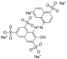 7-hydroxy-8-[(4-sulpho-1-naphthyl)azo]naphthalene-1,3,6-trisulphonic acid, sodium salt Struktur