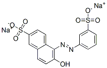6-hydroxy-5-[(3-sulphophenyl)azo]naphthalene-2-sulphonic acid, sodium salt 结构式