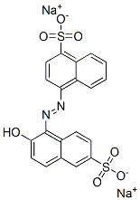 4-[(2-ヒドロキシ-6-スルホ-1-ナフチル)アゾ]-1-ナフタレンスルホン酸/ナトリウム 化学構造式