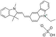 3-[(1,3-dihydro-1,3,3-trimethyl-2H-indol-2-ylidene)ethylidene]-9-ethyl-3H-carbazolium hydrogen sulphate Struktur