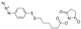 2,5-Pyrrolidinedione, 1-((6-((4-azidophenyl)dithio)-1-oxohexyl)oxy)- 结构式