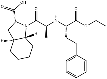 (2R,3AS,7AR)-1-[(2S)-2-[[(1S)-1-(エトキシカルボニル)-3-フェニルプロピル]アミノ]-1-オキソプロピル]オクタヒドロ-1H-インドール-2-カルボン酸 化学構造式