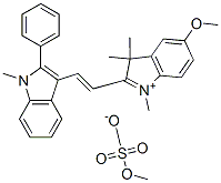 5-methoxy-1,3,3-trimethyl-2-[2-(1-methyl-2-phenyl-1H-indol-3-yl)vinyl]-3H-indolium methyl sulphate,85294-28-6,结构式