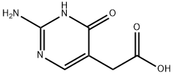 (2-アミノ-6-オキソ-1,6-ジヒドロ-5-ピリミジニル)酢酸 化学構造式