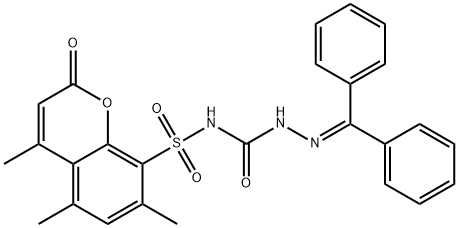 3-(benzhydrylideneamino)-1-(4,5,7-trimethyl-2-oxo-chromen-8-yl)sulfony l-urea 结构式