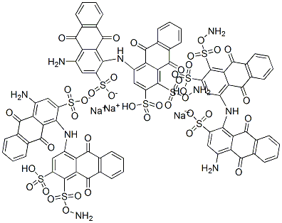 trisodium 1-amino-4-[(4- amino-9,10-dihydro-9,10-dioxosulphonato-1-anthryl)amino]-9,10-dihydro-9,10-dioxoanthracenedisulphonate 结构式