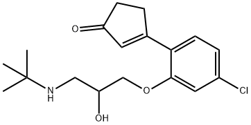 3-[2-[3-(tert-ブチルアミノ)-2-ヒドロキシプロポキシ]-4-クロロフェニル]-2-シクロペンテン-1-オン 化学構造式
