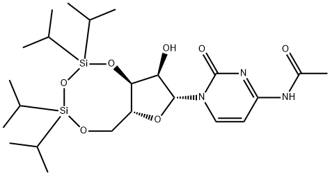 Adenosine, N-acetyl-3',5'-O-[1,1,3,3-tetrakis(1-Methylethyl)-1,3-disiloxanediyl]- Struktur