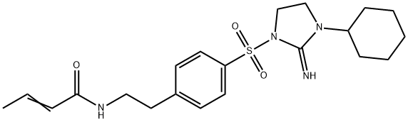 1-((4-(2-(crotonylamino)ethyl)phenyl)sulfonyl)-3-cyclohexyl-2-iminoimidazolidine 结构式