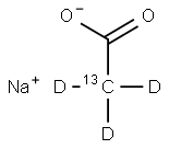 乙酸-2-13C,2,2,2-D3 钠盐, 85355-10-8, 结构式