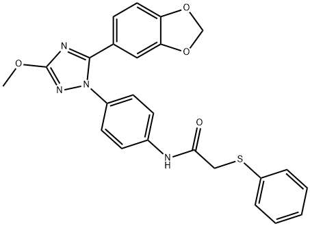 N-[4-[5-(1,3-BENZODIOXOL-5-YL)-3-METHOXY-1H-1,2,4-TRIAZOL-1-YL]PHENYL]-2-(PHENYLTHIO)ACETAMIDE Structure