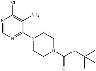 4-(5-AMINO-6-CHLORO-4-PYRIMIDINYL)-1-PIPERAZINECARBOXYLIC ACID 1,1-DIMETHYLETHYL ESTER 化学構造式