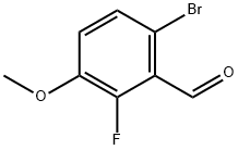 6-ブロモ-2-フルオロ-3-メトキシベンズアルデヒド 化学構造式