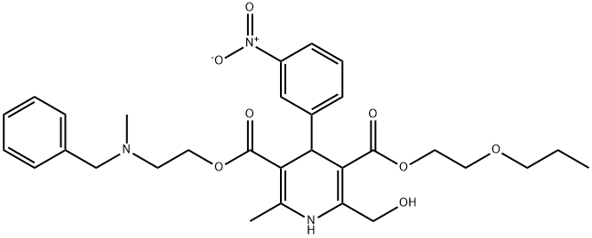 2-propoxyethyl 2-(benzyl-methyl-amino)ethyl 2-(hydroxymethyl)-6-methyl -4-(3-nitrophenyl)-1,4-dihydropyridine-3,5-dicarboxylate|
