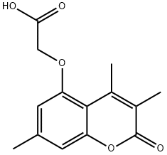 [(3,4,7-トリメチル-2-オキソ-2H-クロメン-5-イル)オキシ]酢酸 化学構造式