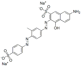 disodium 7-amino-4-hydroxy-3-[[3-methyl-4-[(4-sulphonatophenyl)azo]phenyl]azo]naphthalene-2-sulphonate 结构式