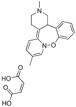 (+)-1,3,4,14b-テトラヒドロ-2,7-ジメチル-2H-ジベンゾ[b,f]ピラジノ[1,2-d][1,4]オキサゼピン・(Z)-2-ブテン二酸 化学構造式