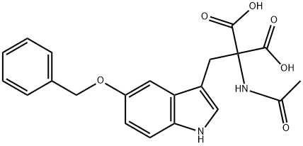 2-acetamido-2-((5-(phenylmethoxy)indol-3-yl)methyl)malonic acid Struktur
