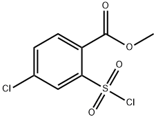 4-CHLORO-2-(CHLOROSULFONYL) BENZOIC ACID METHYL ESTER Struktur