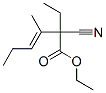 2-シアノ-2-エチル-3-メチル-3-ヘキセン酸エチル 化学構造式