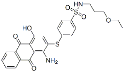 4-[(1-amino-9,10-dihydro-4-hydroxy-9,10-dioxo-2-anthryl)thio]-N-(3-ethoxypropyl)benzenesulphonamide,85392-23-0,结构式