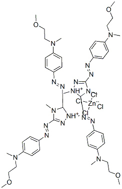 bis[3,5-bis[[4-[(2-methoxyethyl)methylamino]phenyl]azo]-1,4-dimethyl-1H-1,2,4-triazolium] tetrachlorozincate(2-) Structure