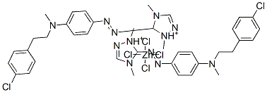 bis[5-[[4-[[(4-chlorobenzyl)methyl]methylamino]phenyl]azo]-1,4-dimethyl-1H-1,2,4-triazolium] tetrachlorozincate(2-) Structure