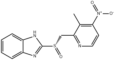 2-[(S)-[(3-甲基-4-硝基-2-吡啶基)甲基]亚硫酰基]苯并咪唑 结构式