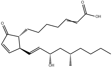 7-[(1R,2S)-2-[(1E,3S,5S)-3-Hydroxy-5-Methyl-1-nonenyl]-5-oxo-3-cyclopenten-1-yl]-2-heptenoic Acid Struktur