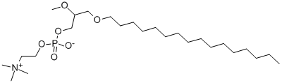 1-O-HEXADECYL-2-O-METHYL-RAC-GLYCERO-3-PHOSPHOCHOLINE 结构式