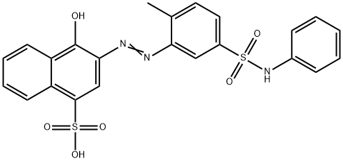 4-hydroxy-3-[[2-methyl-5-[(phenylamino)sulphonyl]phenyl]azo]naphthalene-2-sulphonic acid Structure