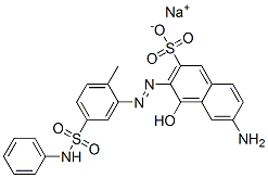 sodium 6-amino-3-[[5-anilinosulphonyl-2-methylphenyl]azo]-4-hydroxynaphthalene-2-sulphonate 结构式