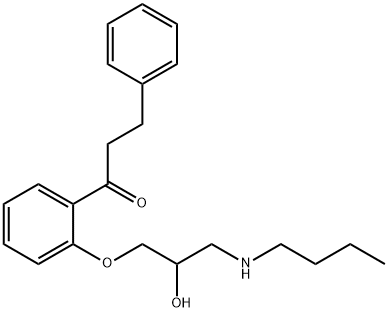 1-Propanone, 1-(2-(3-(butylamino)-2-hydroxypropoxy)phenyl)-3-phenyl- 结构式