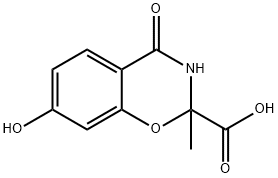 2H-1,3-Benzoxazine-2-carboxylic  acid,  3,4-dihydro-7-hydroxy-2-methyl-4-oxo- 化学構造式