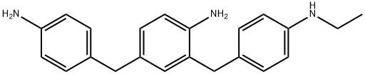 4-[(4-aminophenyl)methyl]-2-[[4-(ethylamino)phenyl]methyl]aniline 结构式