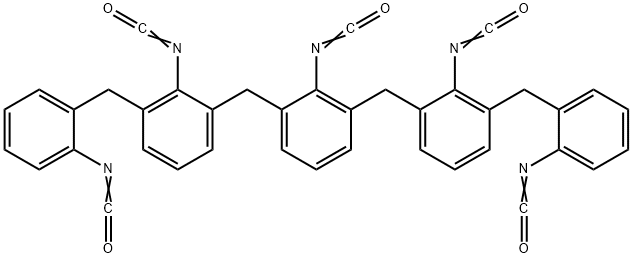 2,6-bis[2-isocyanato-3-[(2-isocyanatophenyl)methyl]benzyl]phenyl isocyanate Struktur