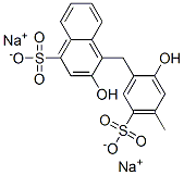 disodium 3-hydroxy-4-[(2-hydroxy-4-methyl-5-sulphonatophenyl)methyl]naphthalene-1-sulphonate 结构式