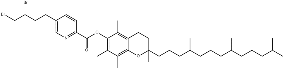 [2,5,7,8-tetramethyl-2-(4,8,12-trimethyltridecyl)chroman-6-yl] 5-(3,4- dibromobutyl)pyridine-2-carboxylate Struktur