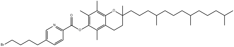 [2,5,7,8-tetramethyl-2-(4,8,12-trimethyltridecyl)chroman-6-yl] 5-(4-br omobutyl)pyridine-2-carboxylate 结构式