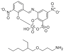 Hydrogen hydroxy[2-hydroxy-3-[(2-hydroxy-3-nitrobenzylidene)amino]-5-nitrobenzenesulfonato(3-)]chromate(1-) 3-((2-ethylhexyl)oxy)-1-propanamine|羟基[2-羟基-3-[[(2-羟基-3-硝基苯基)亚甲基]氨基]-5-硝基苯磺酸根合(3-)]铬酸(1-)氢与 3-[(2-乙基己基)氧基]-1-丙胺 (1:1) 的化合物