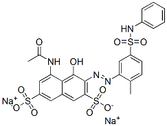 disodium 5-(acetylamino)-4-hydroxy-3-[[2-methyl-5-[(phenylamino)sulphonyl]phenyl]azo]naphthalene-2,7-disulphonate 结构式